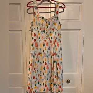 Pineapple Print Custom Midi Dress Eshakti